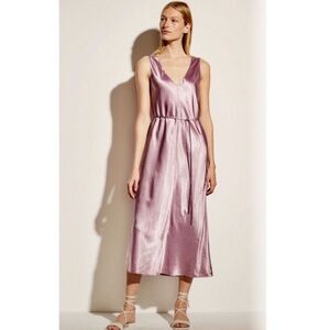 Vince Double V Satin Slip Dress.